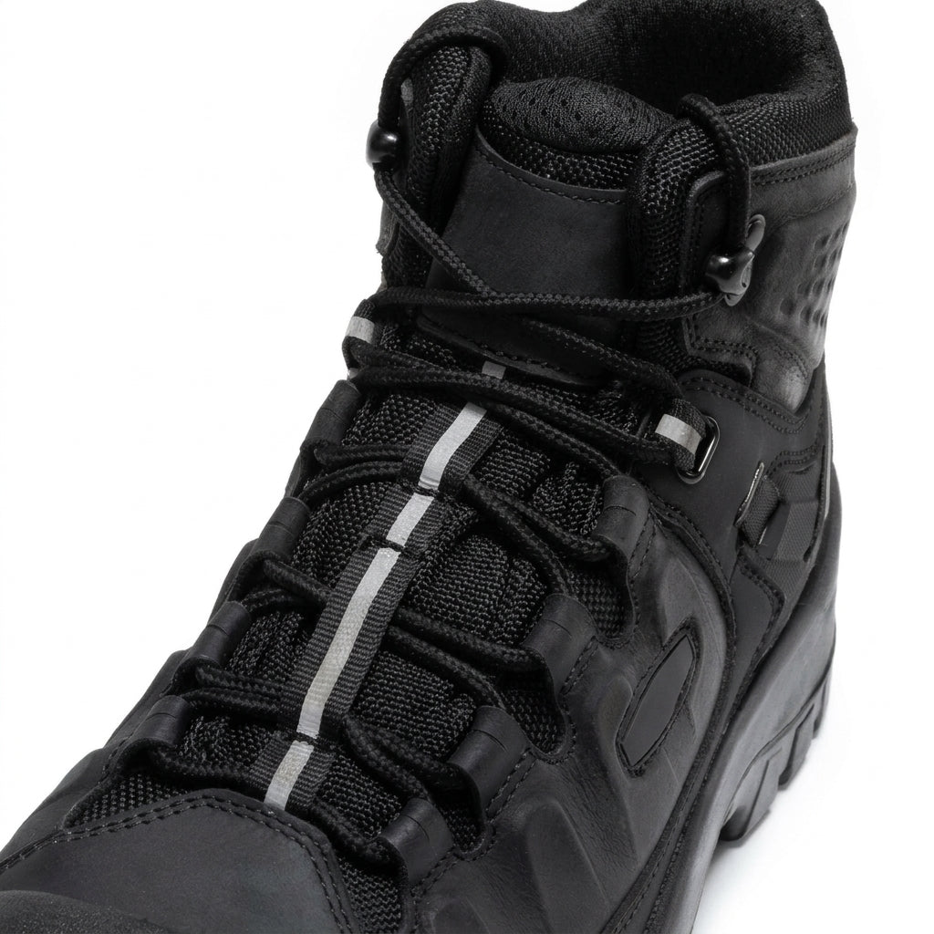 Men's Waterproof Leather Work Boots with Composite Toe and Rubber Sole
