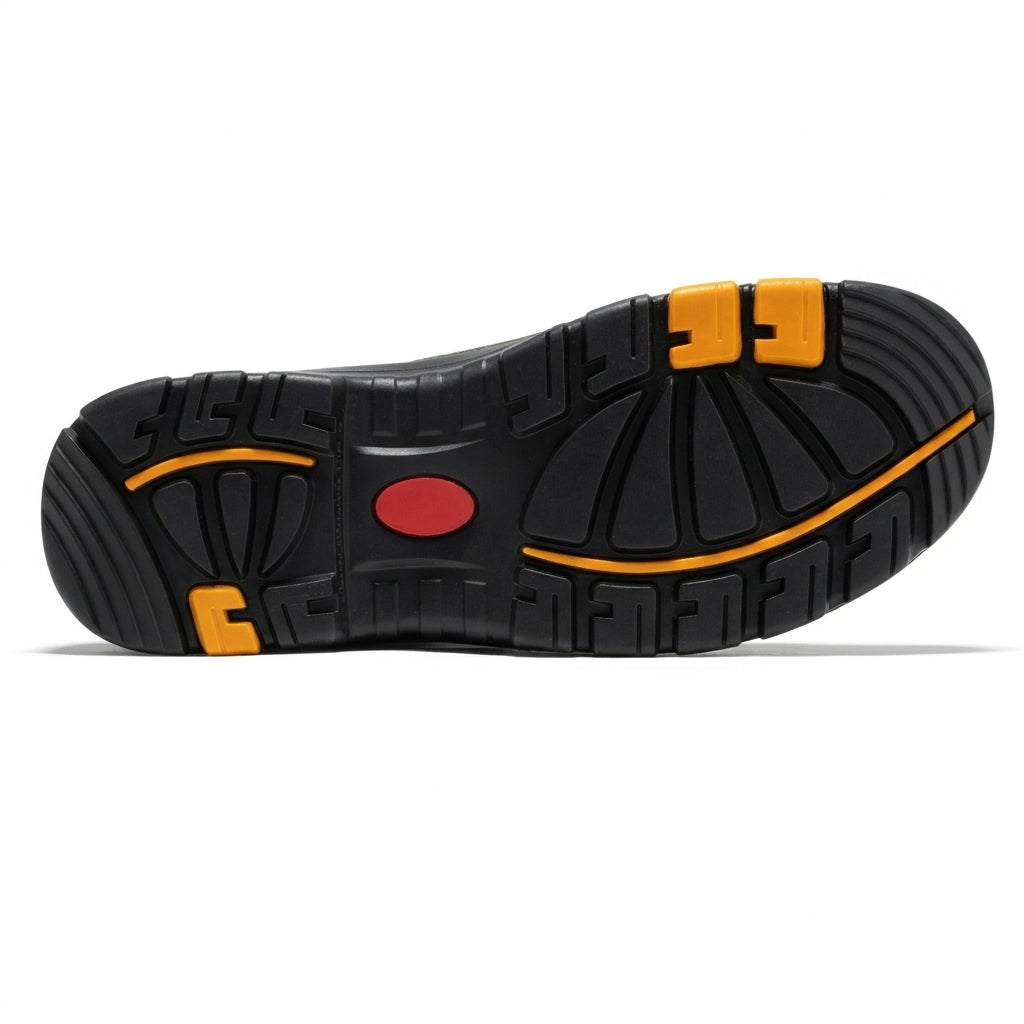 Men's Waterproof Leather Work Boots with Composite Toe and Rubber Sole