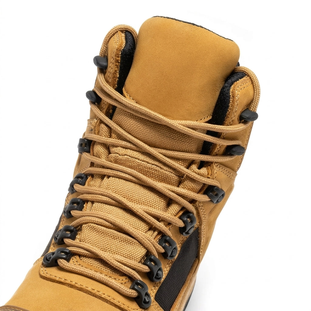 Men's Waterproof Composite Toe Leather Work Boots with Slip Resistant Outsole