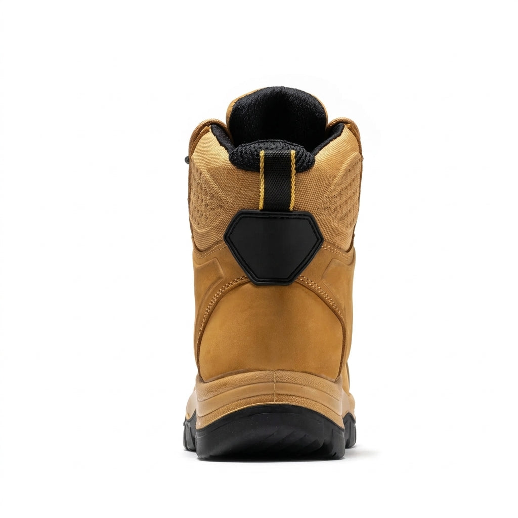 Men's Waterproof Composite Toe Leather Work Boots with Slip Resistant Outsole