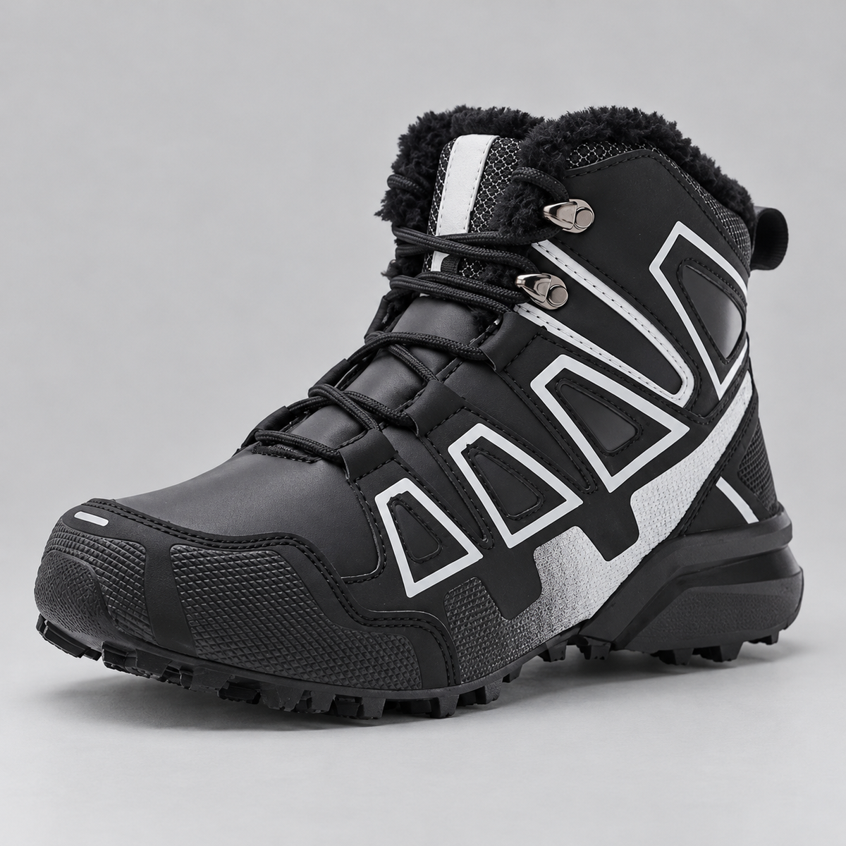 Unisex Winter Hiking Boots with Faux Fur Lining and Non Slip Sole