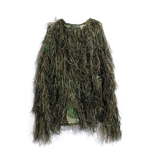 Men's Woodland Camo Ghillie Suit with Rifle Wrap and Storage Bag