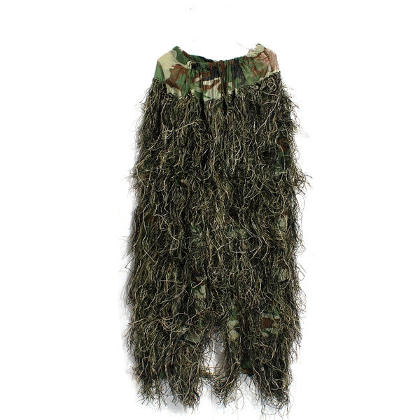 Men's Woodland Camo Ghillie Suit with Rifle Wrap and Storage Bag