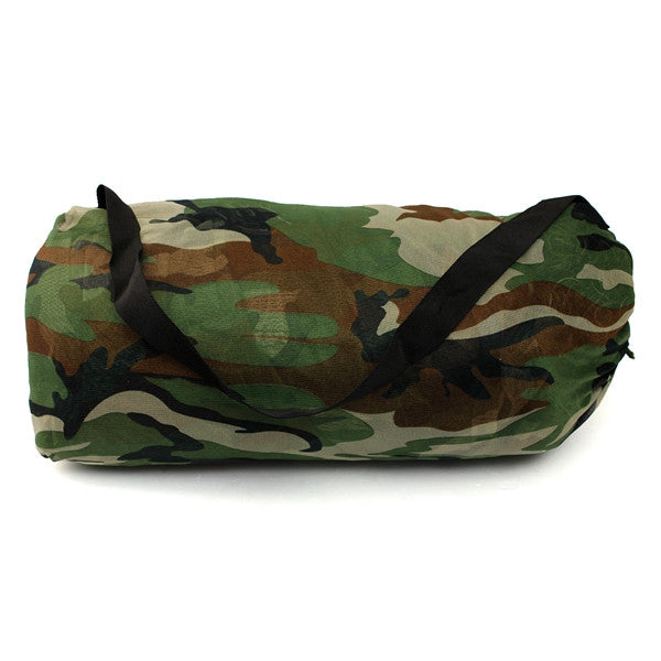 Men's Woodland Camo Ghillie Suit with Rifle Wrap and Storage Bag