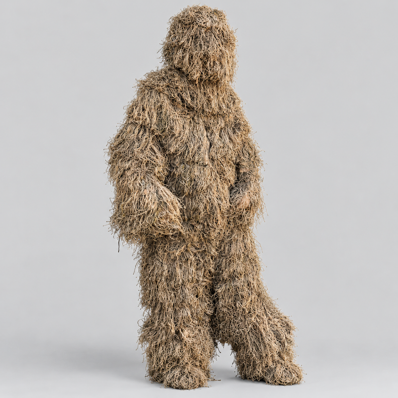 Men's Complete Mossy Ghillie Suit with Attached Hood and Jacket