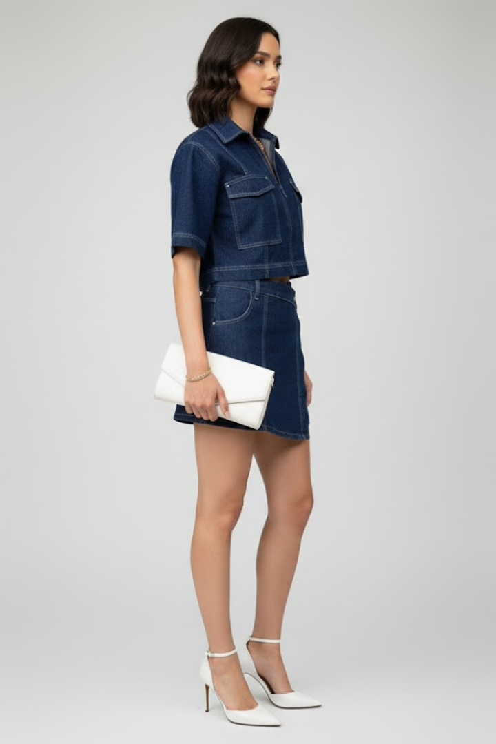 Women's Two-Piece Set with Crop Top