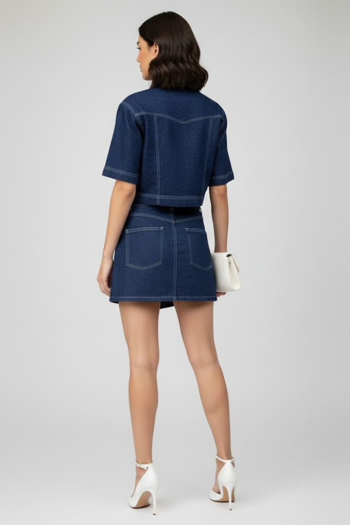 Women's Two-Piece Set with Crop Top