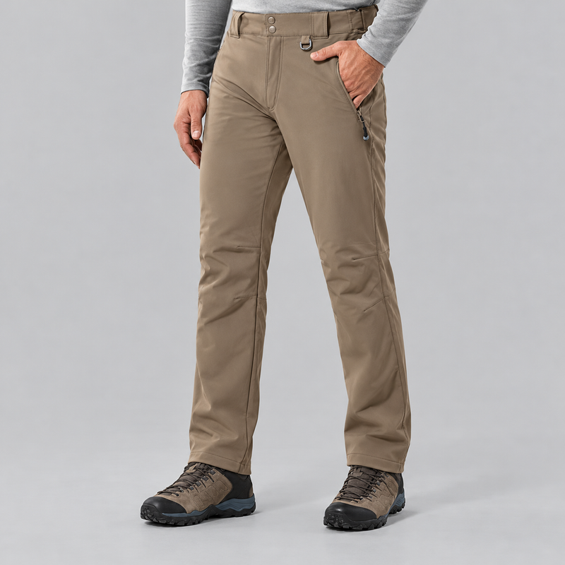 Men's Waterproof Fleece Lined Softshell Pants with Zip Pockets