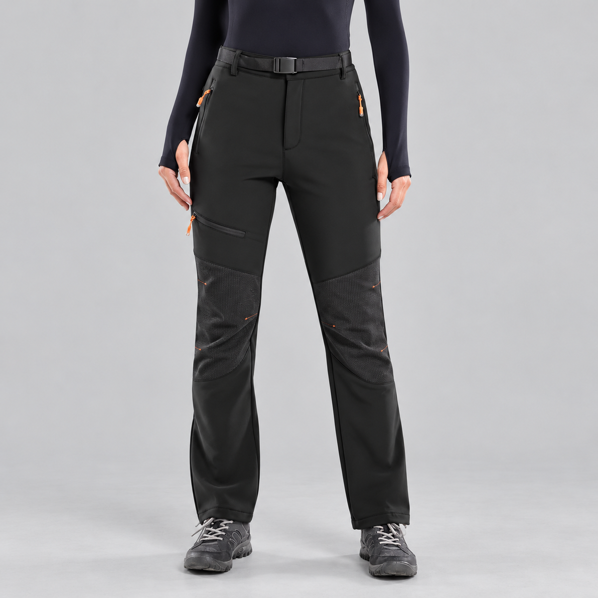 Women's Waterproof Softshell Hiking Pants with Insulated Lining and Zip Pockets