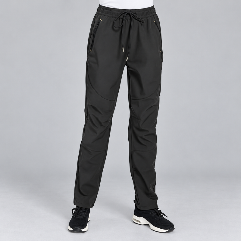 Women's Waterproof Fleece Lined Snow Pants with Drawstring and Zip Pockets