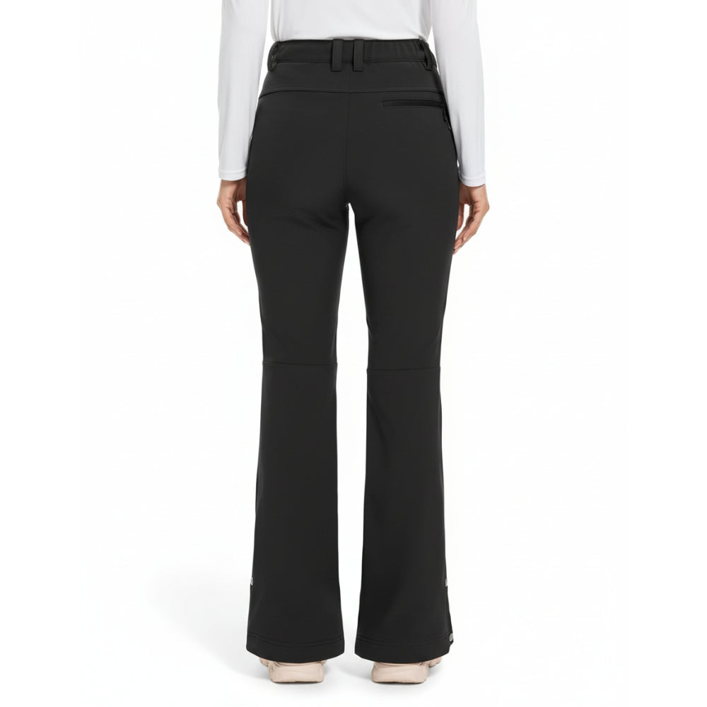 Women's Thermal Fleece Lined Snow Pants with Water Resistant Fabric and Snap Hem
