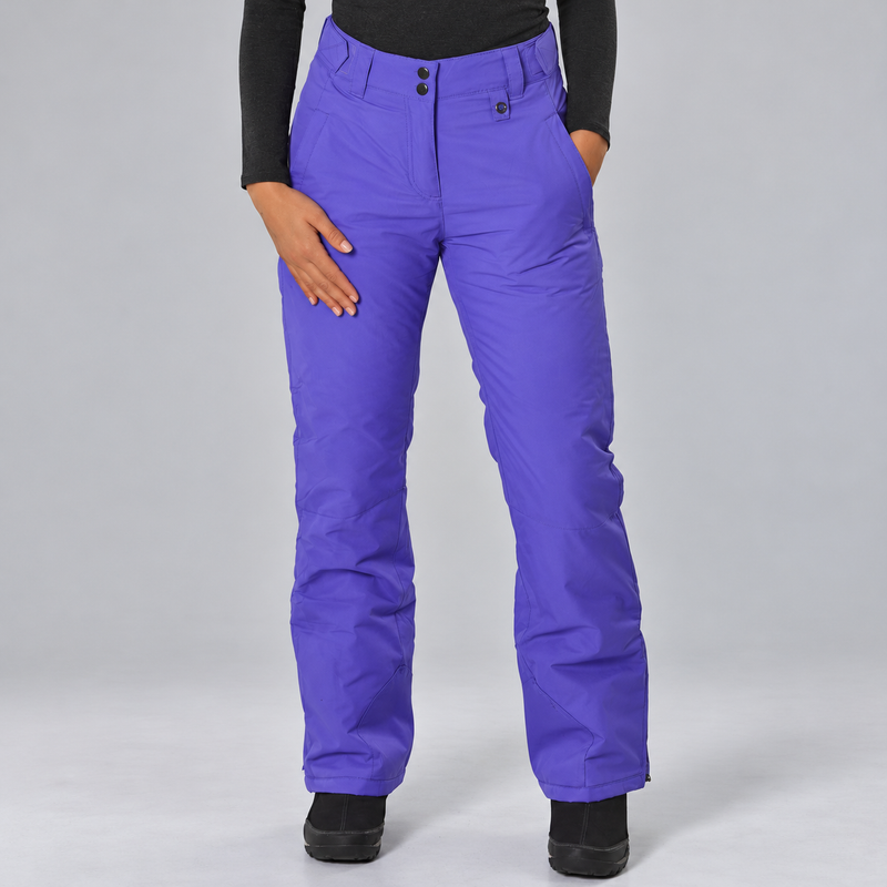 Women's Waterproof Insulated Snow Pants with Adjustable Waist and Boot Gaiters