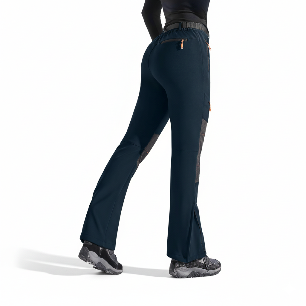 Women's Waterproof Softshell Hiking Pants with Insulated Lining and Zip Pockets