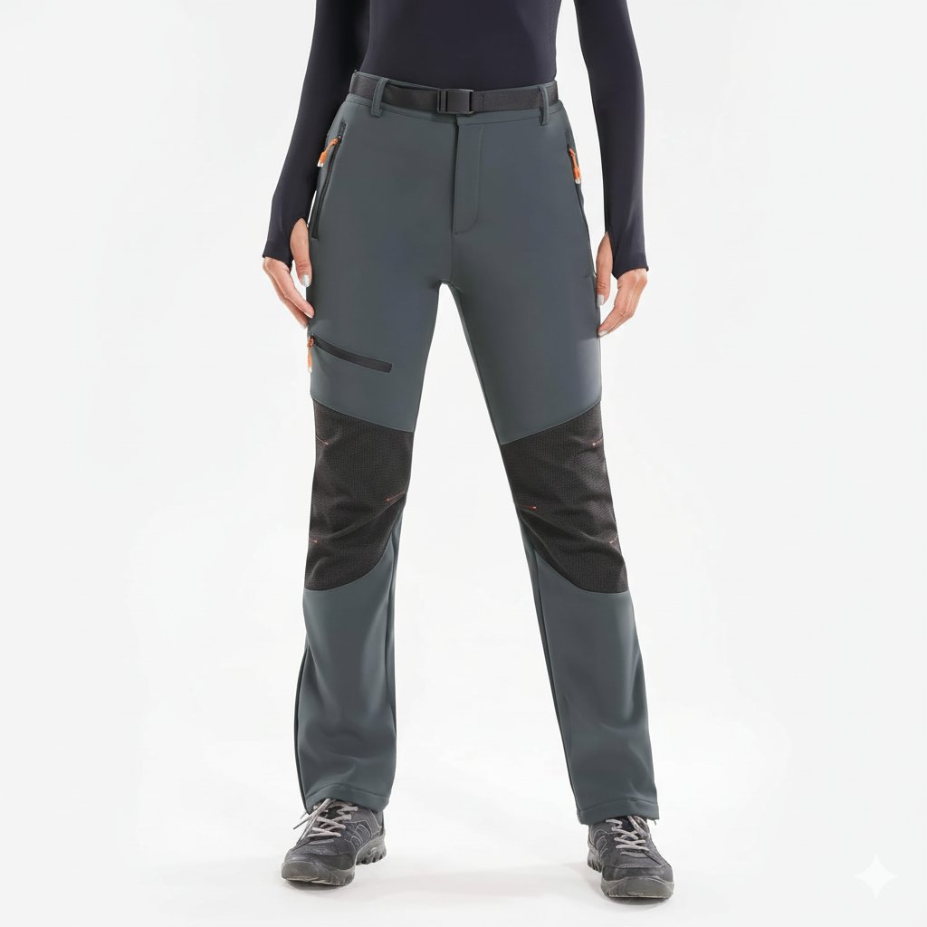 Women's Waterproof Softshell Hiking Pants with Insulated Lining and Zip Pockets