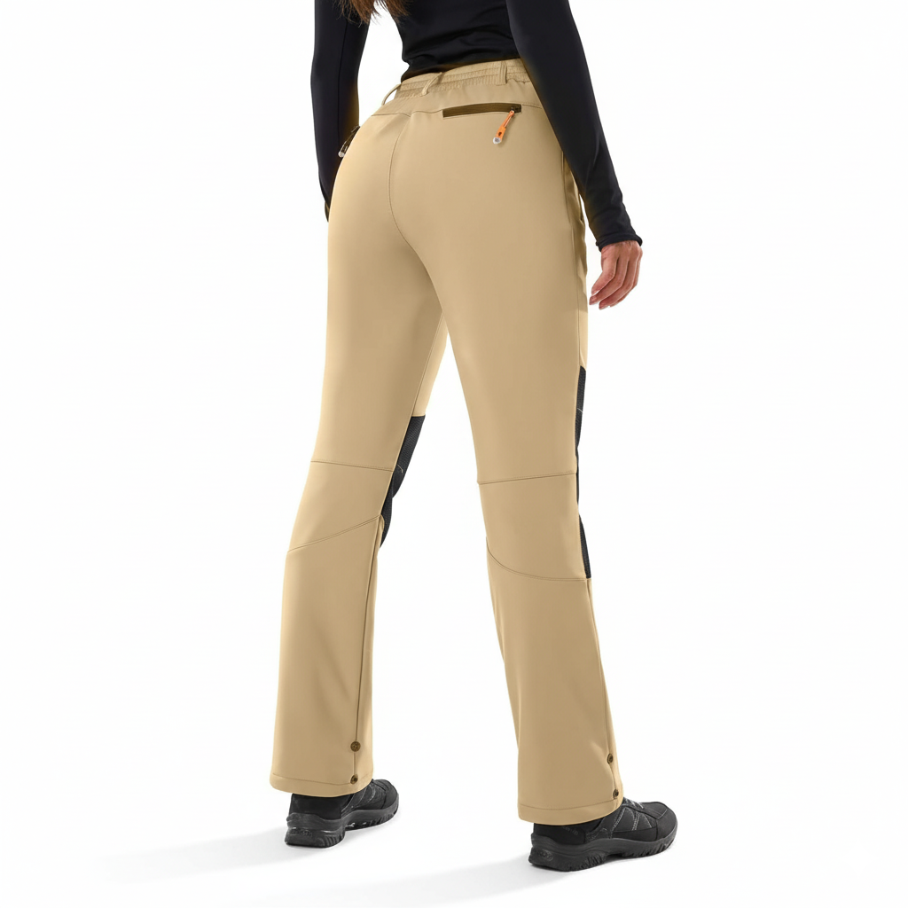 Women's Softshell Ski Pants with Insulated Lining and Reinforced Knee Patches