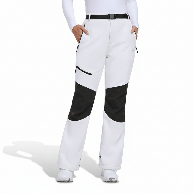 Women's Softshell Ski Pants with Insulated Lining and Reinforced Knee Patches
