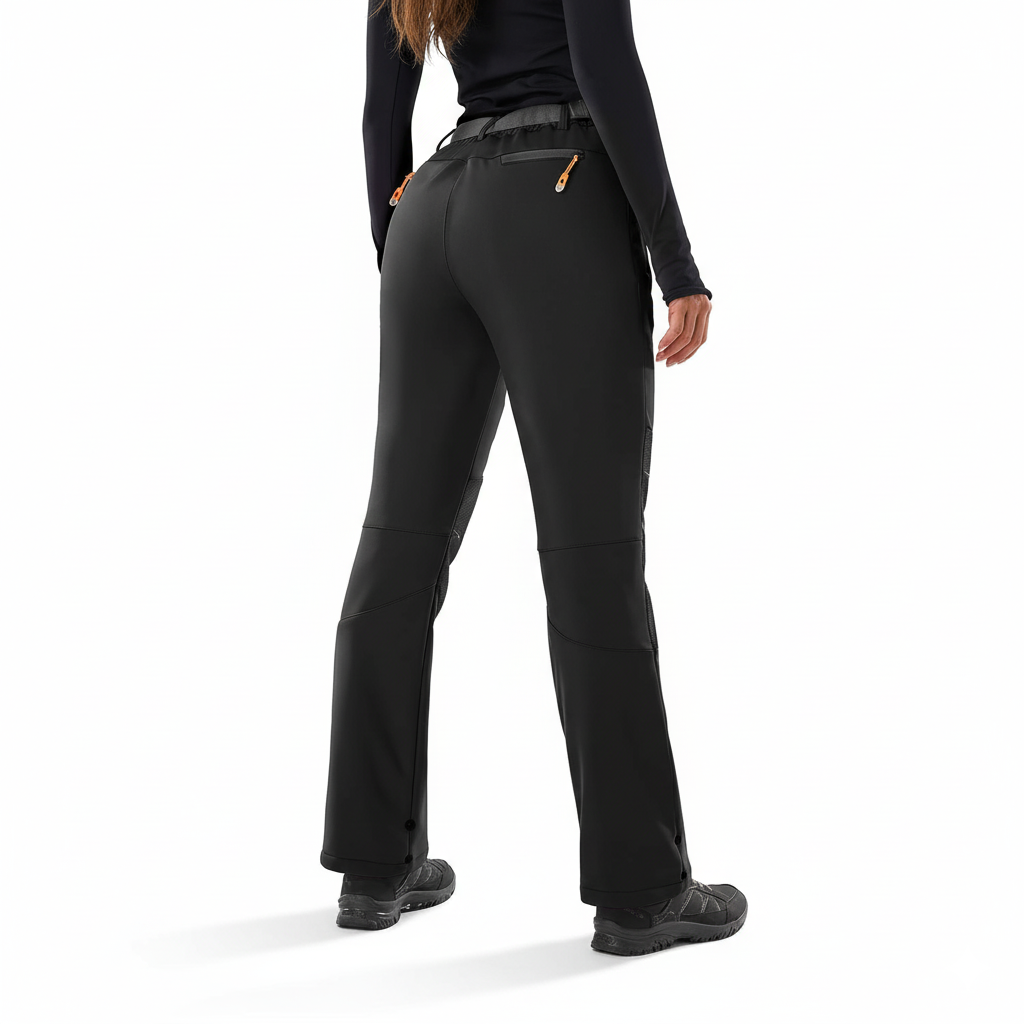 Women's Softshell Ski Pants with Insulated Lining and Reinforced Knee Patches