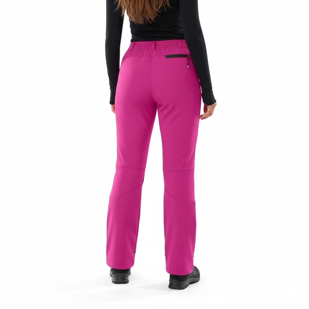 Women's Softshell Ski Pants with Insulated Lining and Reinforced Knee Patches