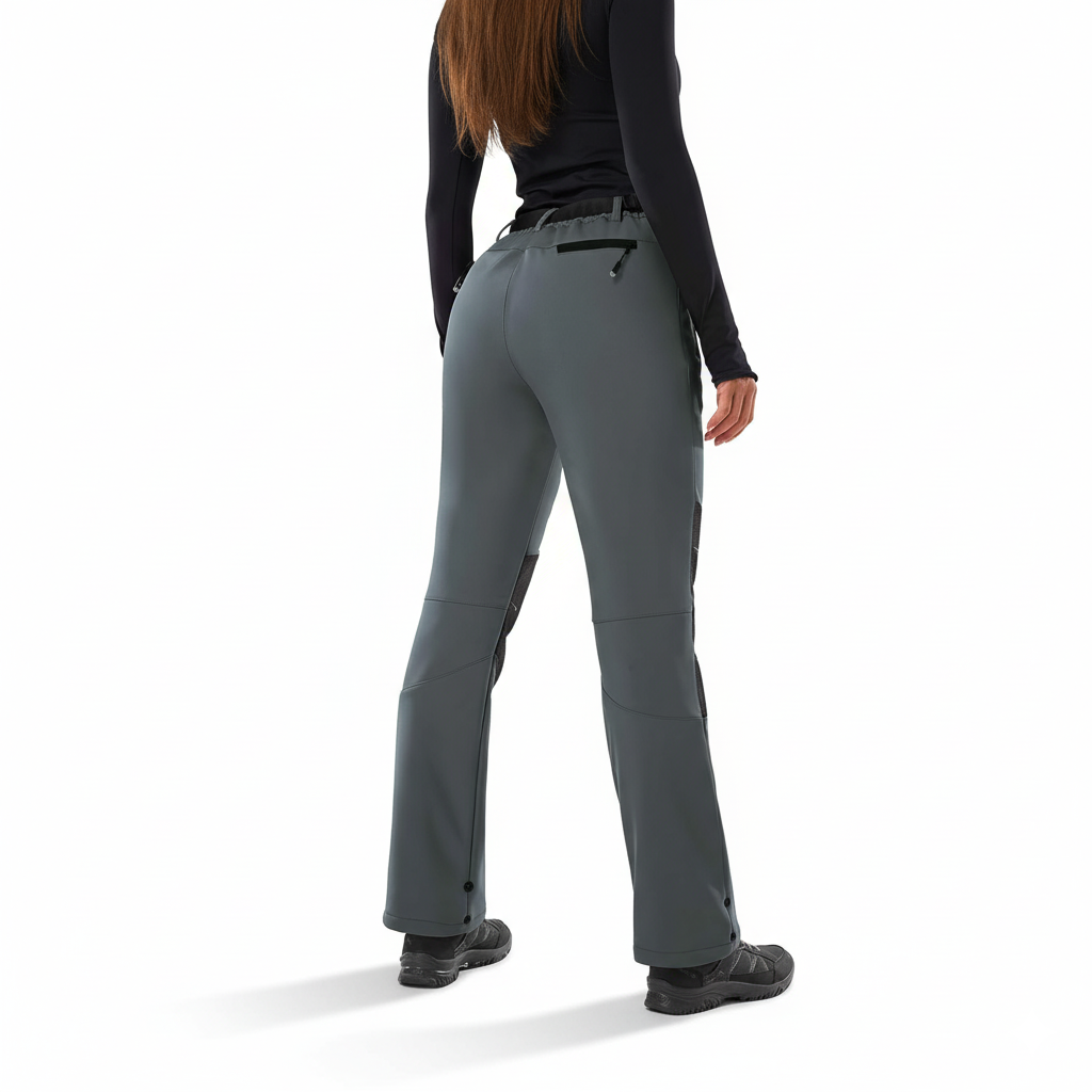 Women's Softshell Ski Pants with Insulated Lining and Reinforced Knee Patches