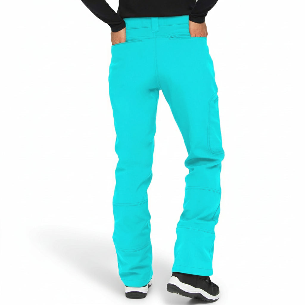 Women's Fleece Lined Softshell Pants with Zip Pockets and Articulated Knees