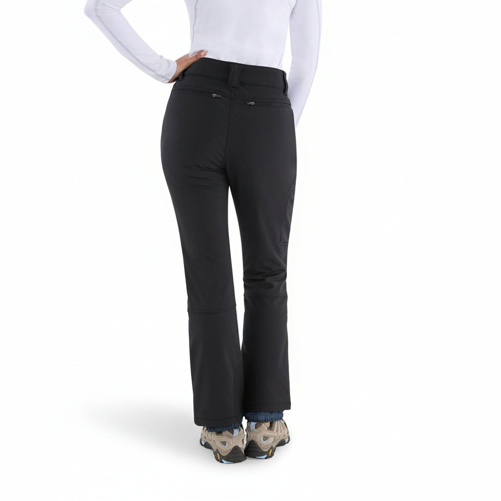 Women's Fleece Lined Softshell Pants with Zip Pockets and Articulated Knees