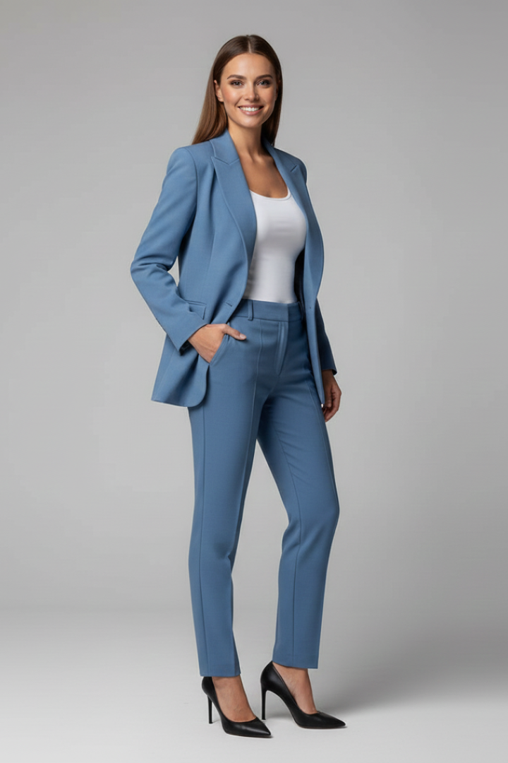Women's Two-Piece Blazer and Pants Suit Set