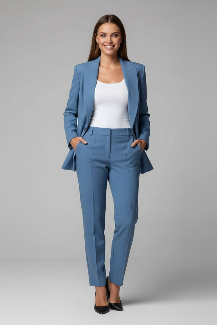 Women's Two-Piece Blazer and Pants Suit Set