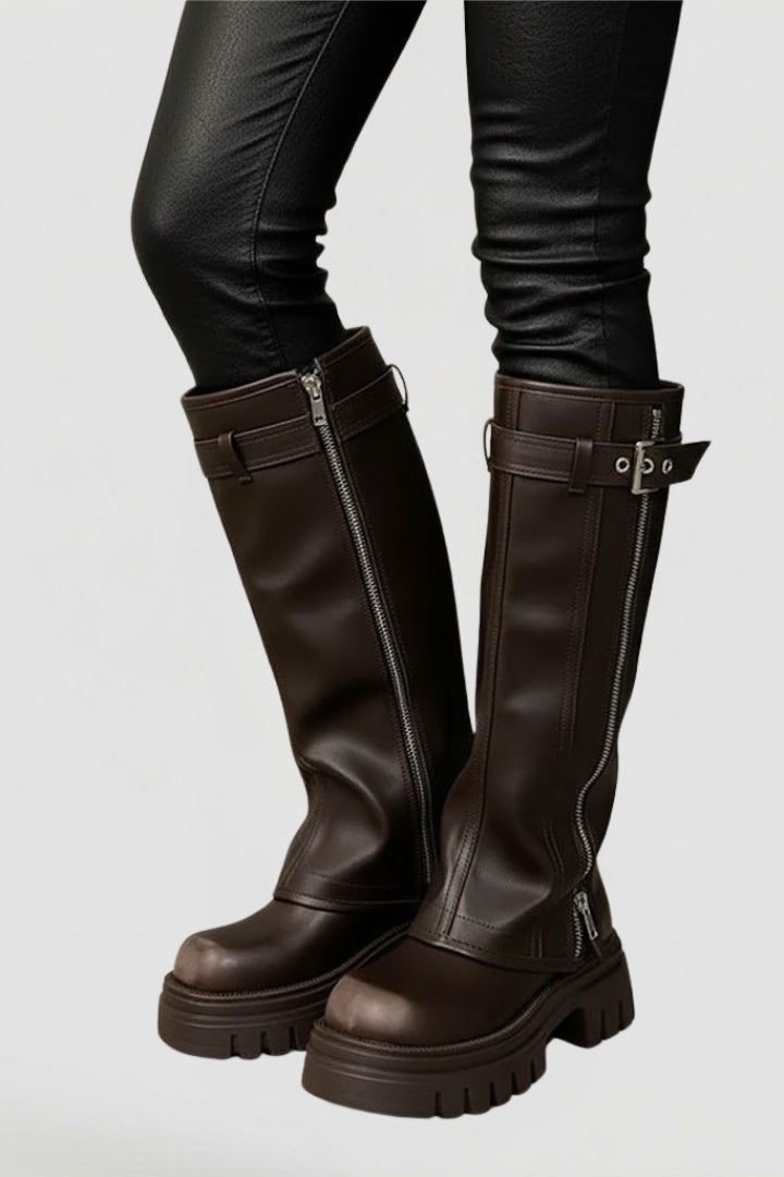 Women's Knee-High Platform Boots | Tall Chunky-Heel Boots