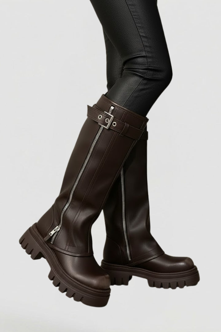 Women's Knee-High Platform Boots | Tall Chunky-Heel Boots