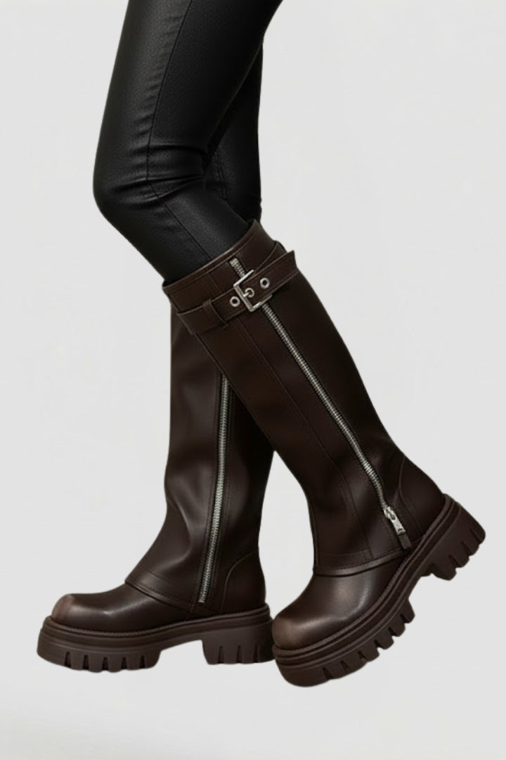 Women's Knee-High Platform Boots | Tall Chunky-Heel Boots