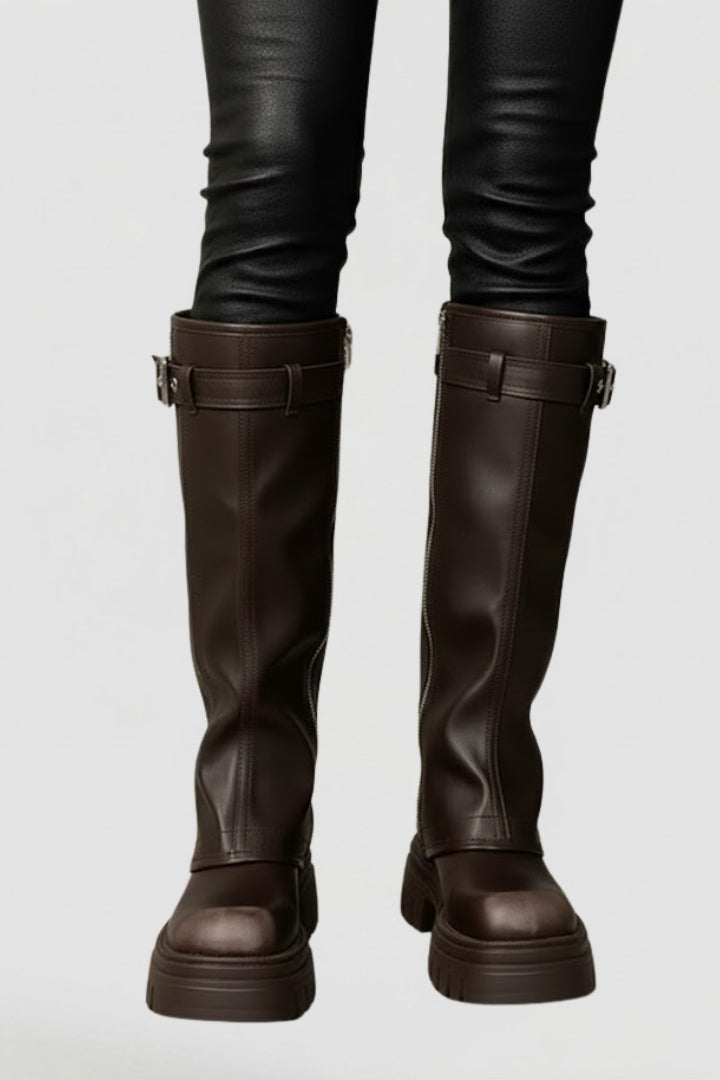 Women's Knee-High Platform Boots | Tall Chunky-Heel Boots