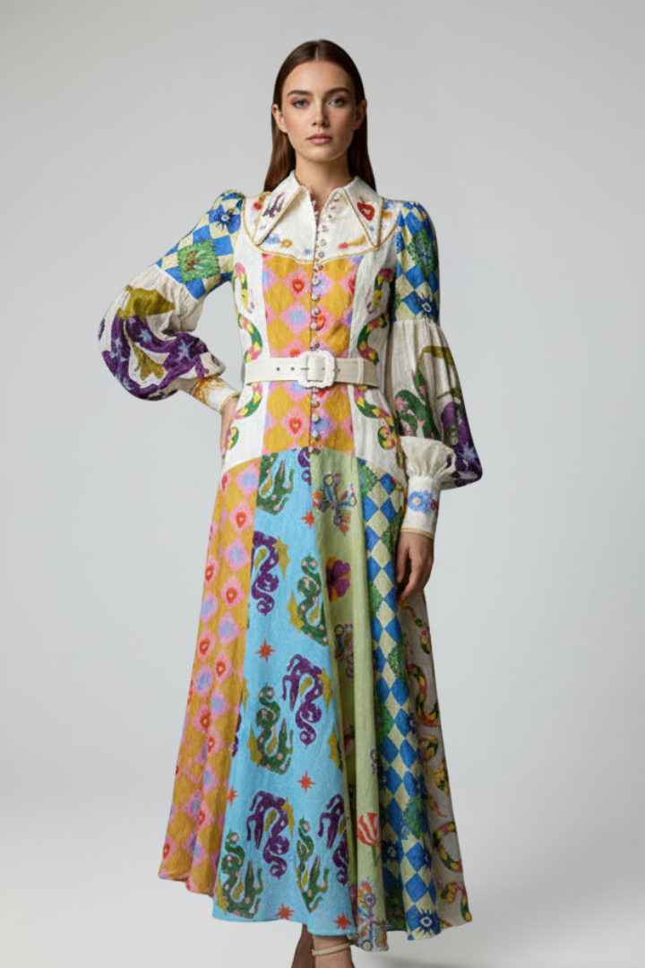 Women's Maxi Dress | V-Neck Long-Sleeve Floor-Length Gown