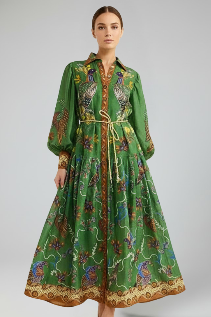 Women's Maxi Dress | V-Neck Long-Sleeve Floor-Length Gown