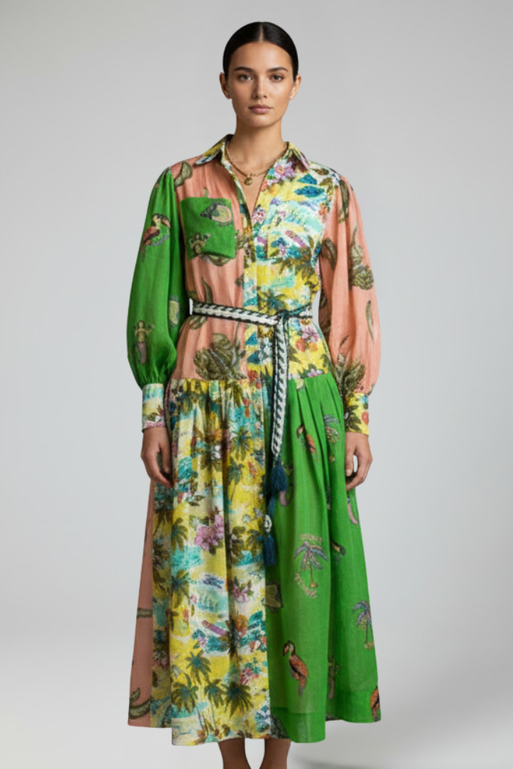 Women's Maxi Dress | V-Neck Long-Sleeve Floor-Length Gown