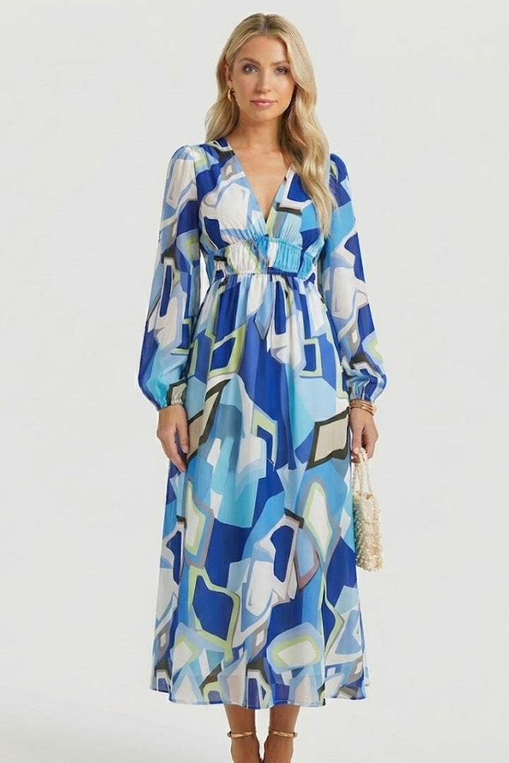 Women's Floral Dress | V-Neck Short-Sleeve Summer Dress