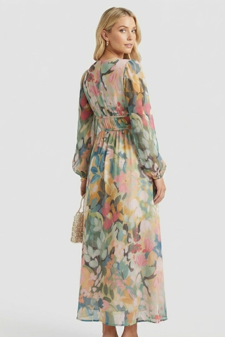 Women's Floral Dress | V-Neck Short-Sleeve Summer Dress