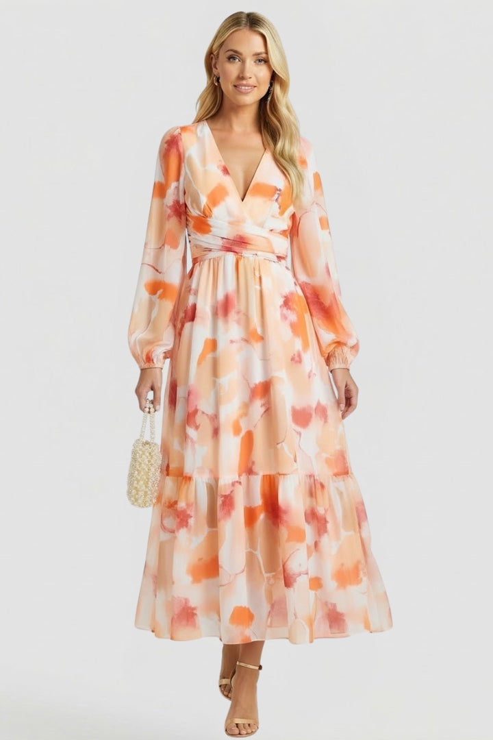 Women's Floral Dress | V-Neck Short-Sleeve Summer Dress
