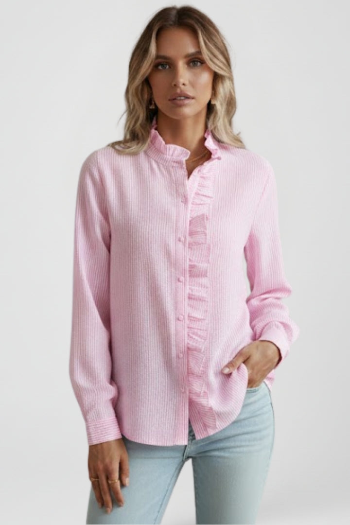 Women's Long-Sleeve Blouse | Lightweight Button-Up Top