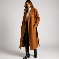 Women's Elegant Wool Blend Overcoat | Stylish Double-Breasted Winter Coat 2