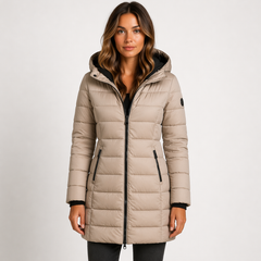 Women's Lightweight Quilted Puffer Jacket | Stylish Hooded Mid-Thigh Coat 2
