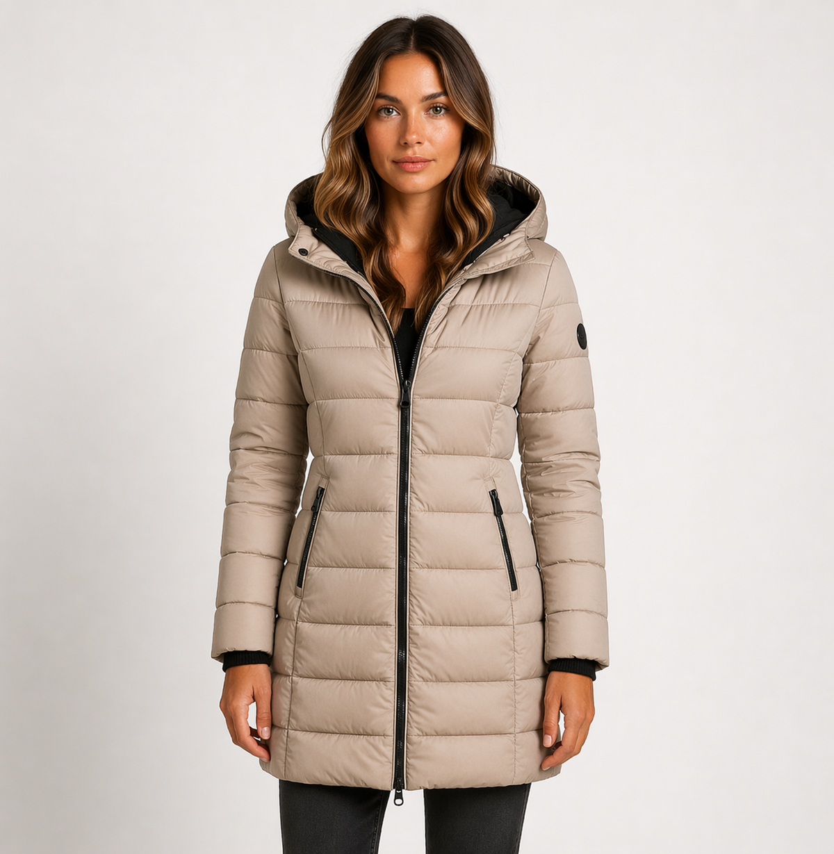 Women's Lightweight Quilted Puffer Jacket | Stylish Hooded Mid-Thigh Coat 2