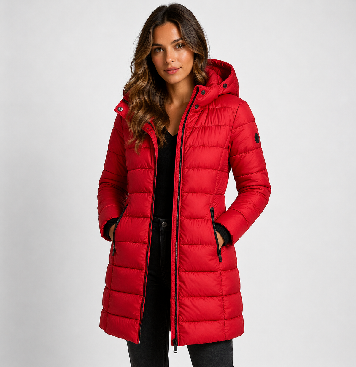 Women's Lightweight Quilted Puffer Jacket | Stylish Hooded Mid-Thigh Coat 4