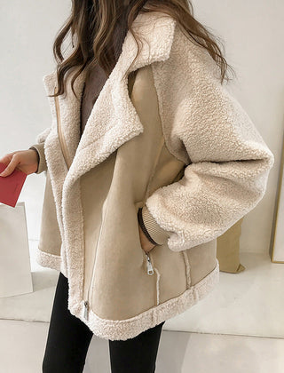 Women's Plush Shearling Jacket | Oversized Aviator Winter Coat | Chic and Comfortable 0