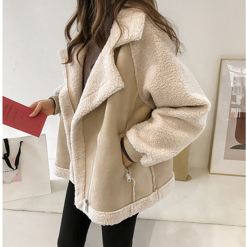 Women's Plush Shearling Jacket | Oversized Aviator Winter Coat | Chic and Comfortable 0