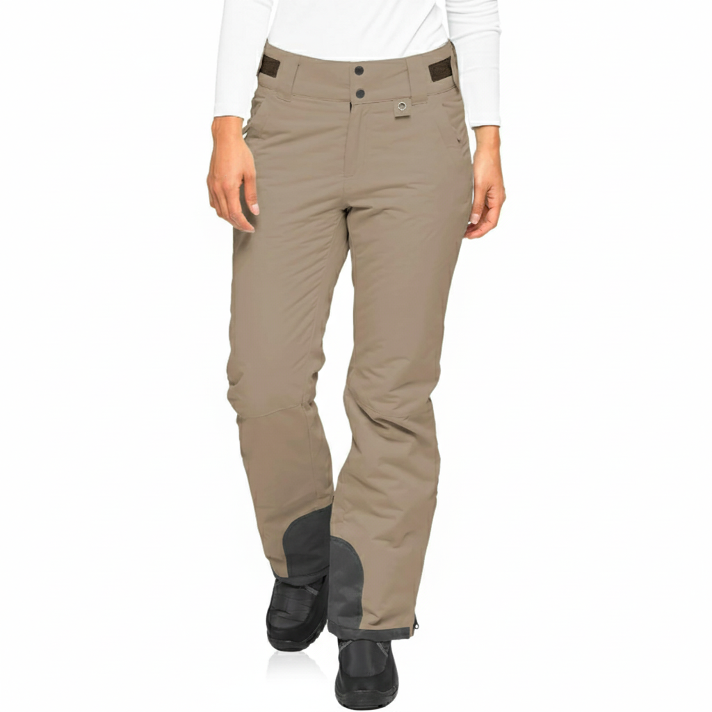 Women's Insulated Ski Pants with Contrast Ankle Panels and Adjustable Waist