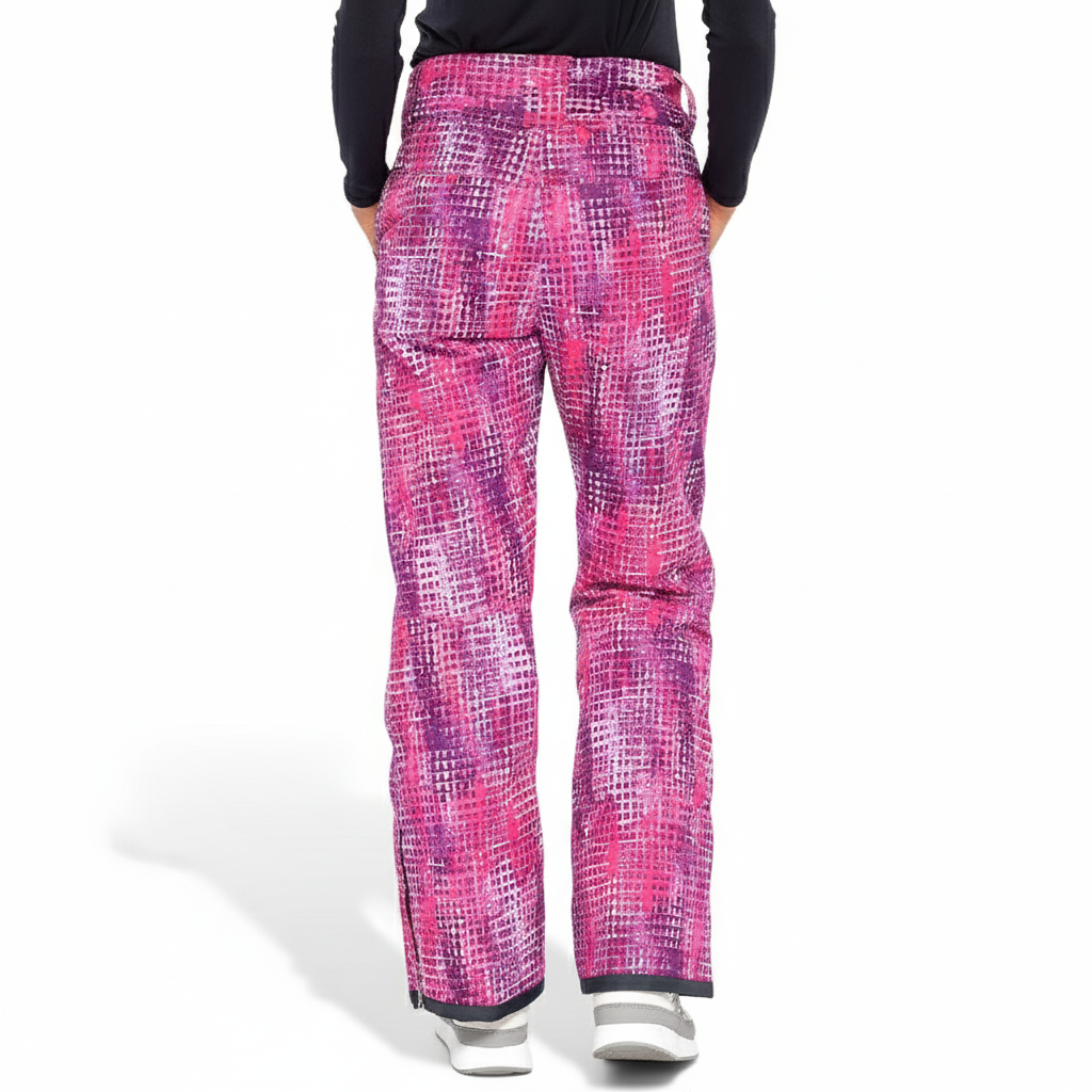 Women's Insulated Ski Pants with Contrast Ankle Panels and Adjustable Waist