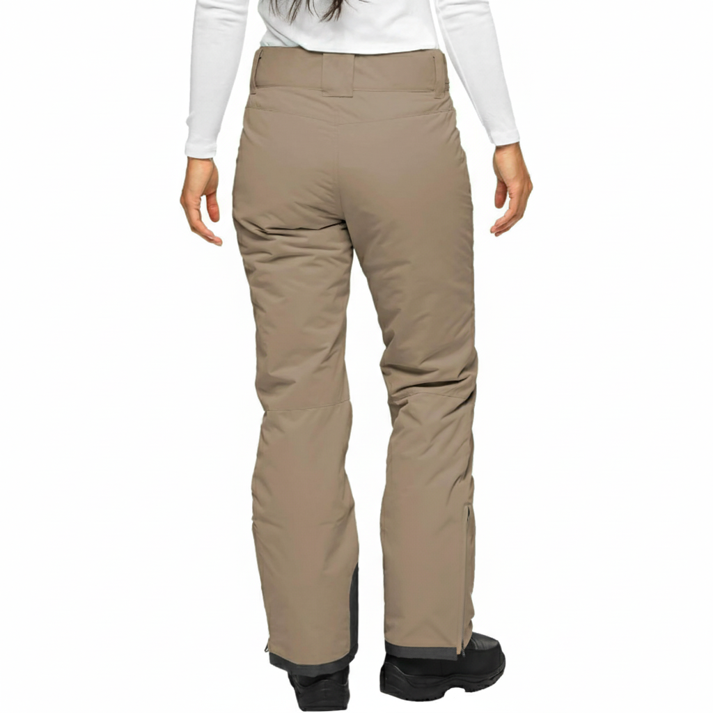 Women's Insulated Ski Pants with Contrast Ankle Panels and Adjustable Waist