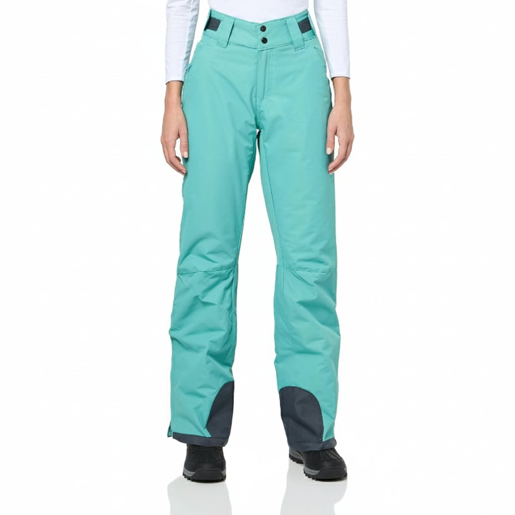 Women's Insulated Ski Pants with Contrast Ankle Panels and Adjustable Waist