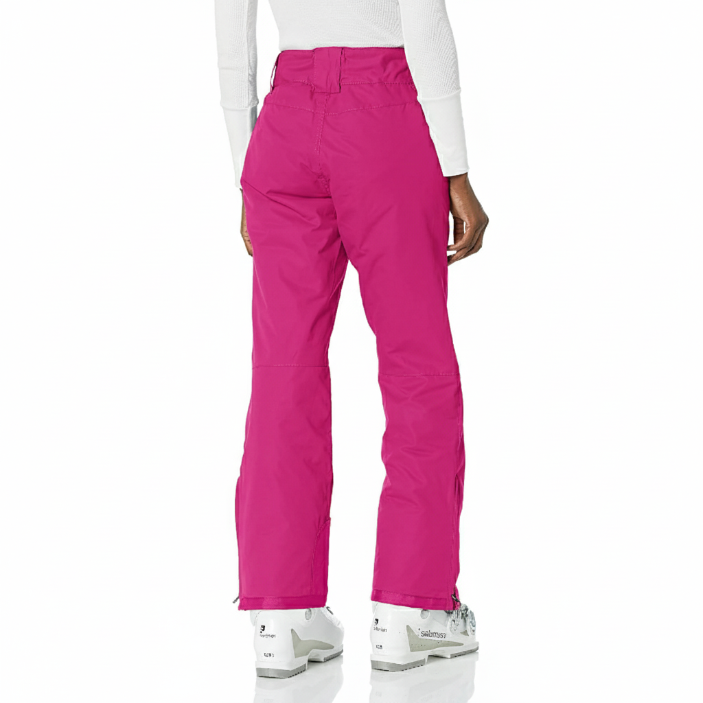 Women's Insulated Ski Pants with Contrast Ankle Panels and Adjustable Waist