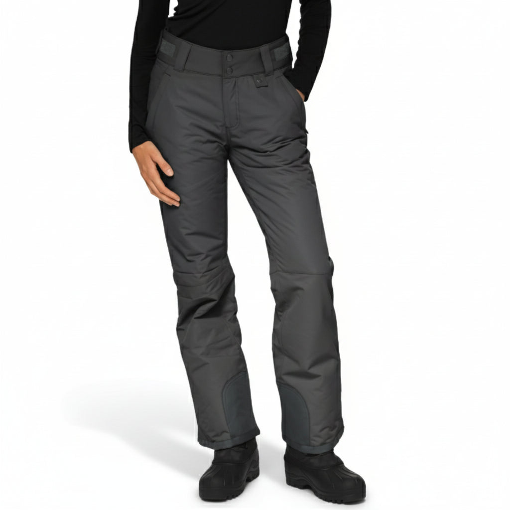 Women's Insulated Ski Pants with Contrast Ankle Panels and Adjustable Waist